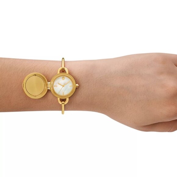 Tory Burch Women's Miller Gold-Tone Stainless Steel Bangle Bracelet Watch 27mm - Picture 3 of 6